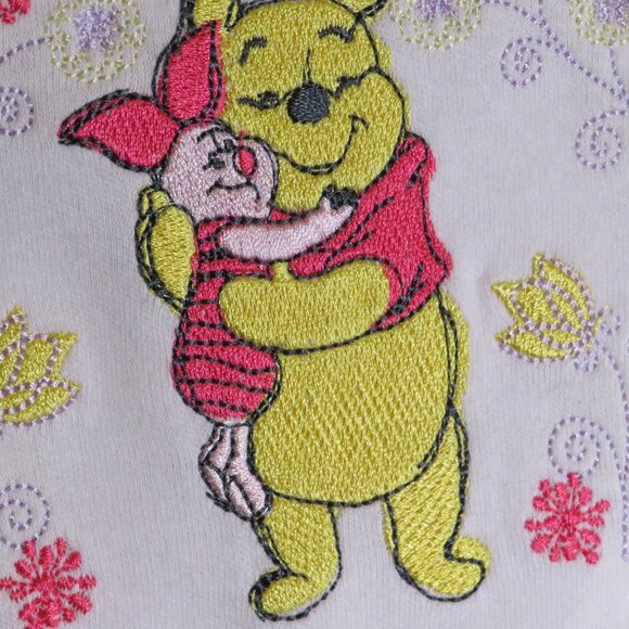 Baby Winnie the Pooh & Piglet bodysuit 3-6mts embroidered 100% cotton NWT - Picture 3 of 10